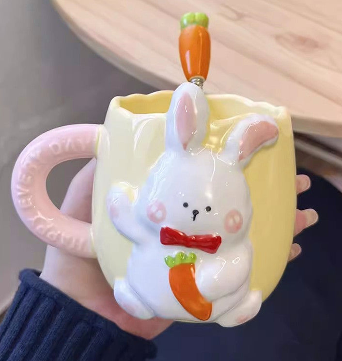 Cartoon Ceramic Mug Lid, Rabbit Coffee Mug Lid