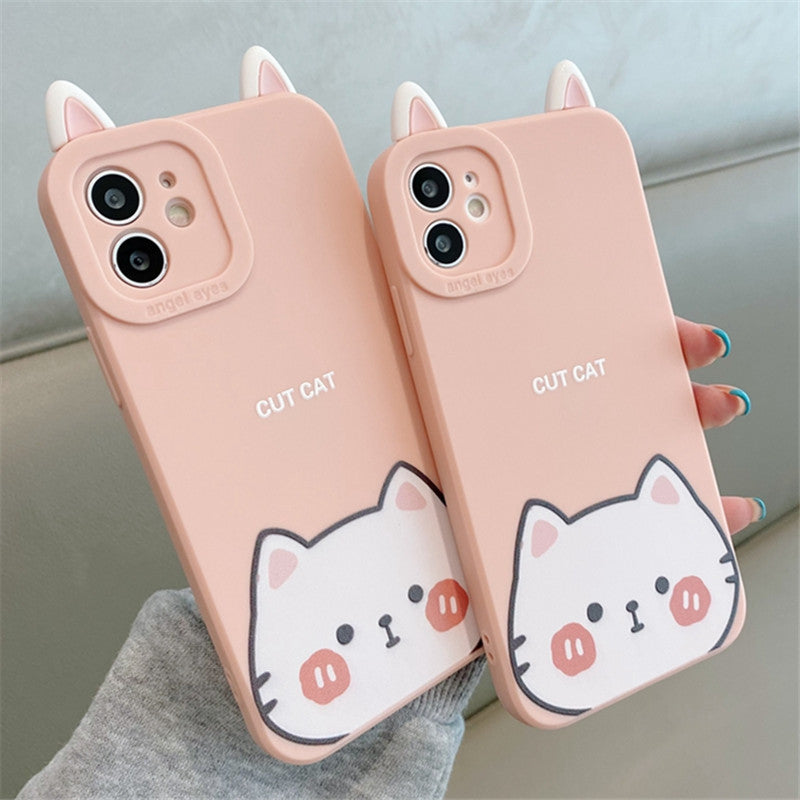 Kawaii Cat Phone Case for iphone 7 7plus 8 8P X XS XR XS Max 11 11pro 11pro max 12 12pro 12pro max 12mini PN4609