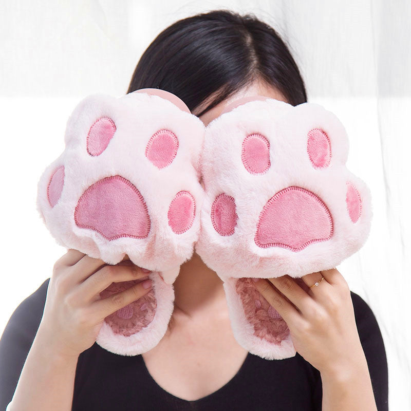 Fluffy Cat Claw Slippers