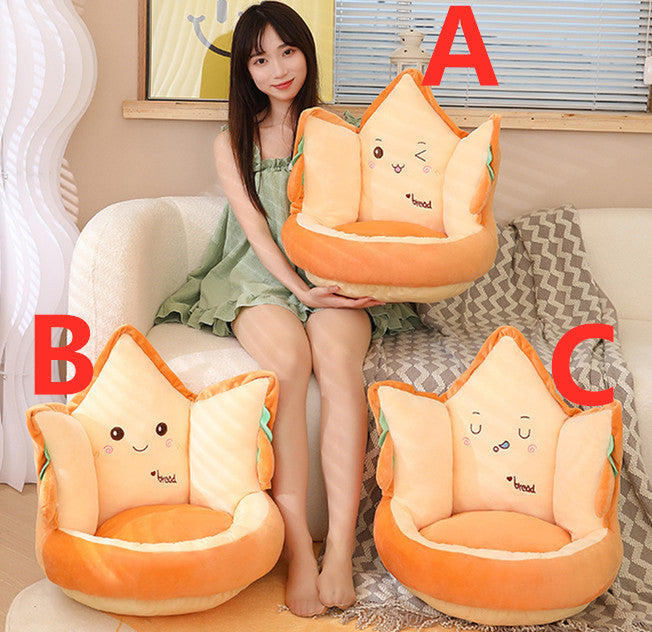 WLDZSW Geometric Short Plush Seat Cushion PP Cotton Core Star