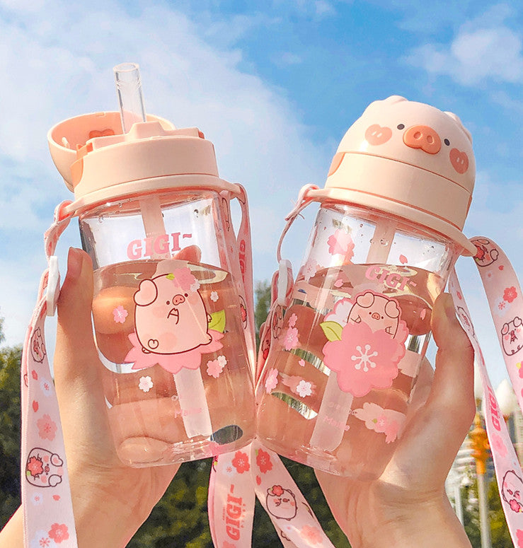 Kawaii Strawberry And Heart Water Cups PN0010