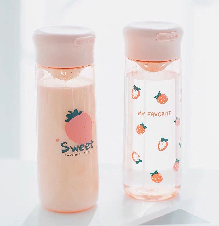 Kawaii Strawberry And Heart Water Cups PN0010