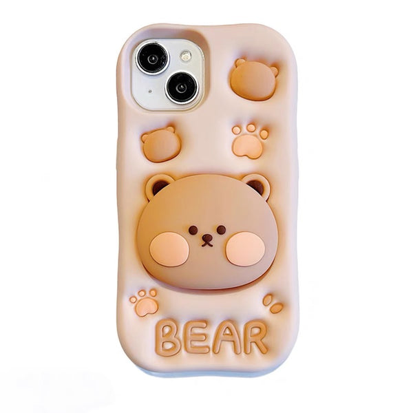 Kawaii Bear Phone Case for iPhone 11/11pro max/12/12pro max/13/13pro/13pro max/14/14pro/14pro max/15/15pro/15pro max PN6942