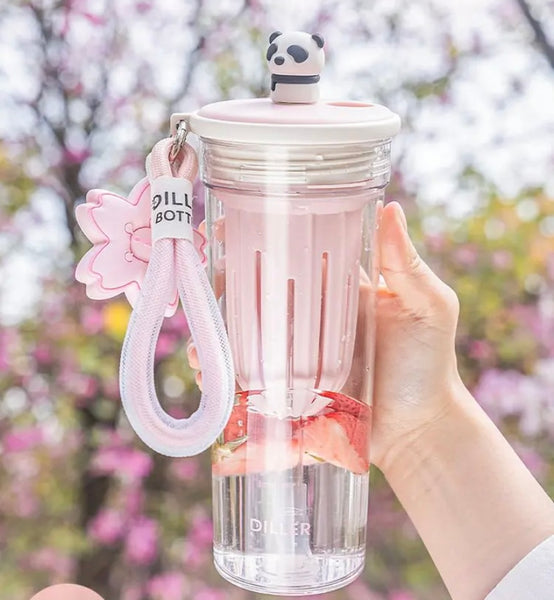 Kawaii Sakura And Panda Water Bottle PN6680