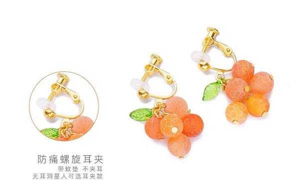 Pretty Orange Earrings/Clips PN6691