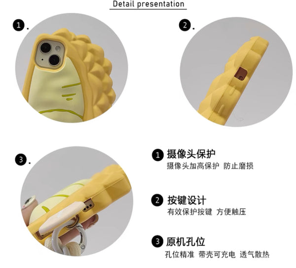 Fashion Durian Phone Case for iPhone 11/12/12pro/12pro max/13/13pro/13pro max/14/14pro/14pro max/15/15pro/15pro max PN6825