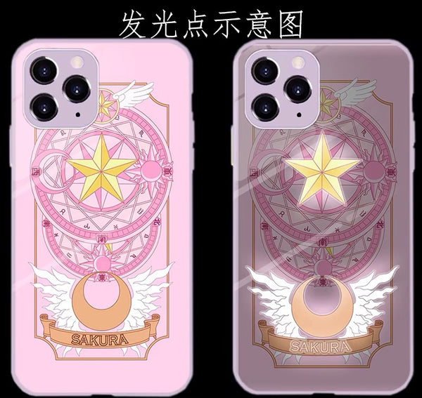 Lighting anime Phone Case for iphone 7p/8plus/X/Xs/XR/Xs max/11/11pro/11pro max/12/12pro/12pro max/12mini/13/13pro/13mini/13pro max/14/14pro/14plus/14pro max/15/15pro/15plus/15pro max PN6697