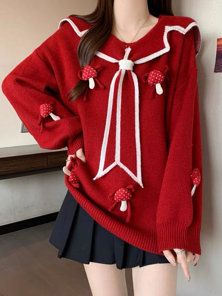 Fashion Red Sweater Coat PN6920