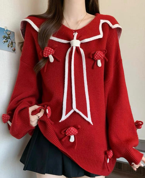 Fashion Red Sweater Coat PN6920