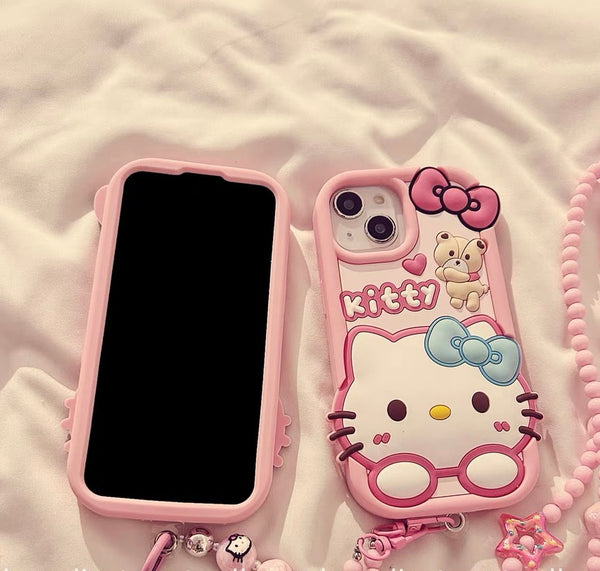 Kawaii Kitty Phone Case for iPhone 11/12/12pro max/13/13pro/13pro max/14/14pro/14pro max/15/15pro/15pro max/16/16pro/16pro max PN6928