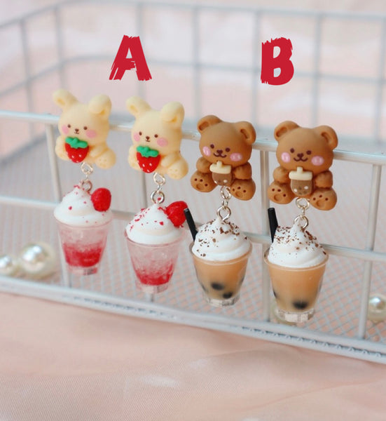 Kawaii Bear Earrings/Clips PN6791