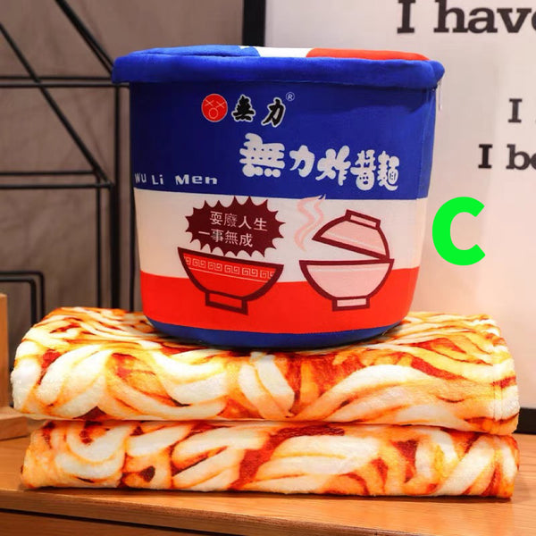 Cute Ramen Pillow And Blanket PN6926