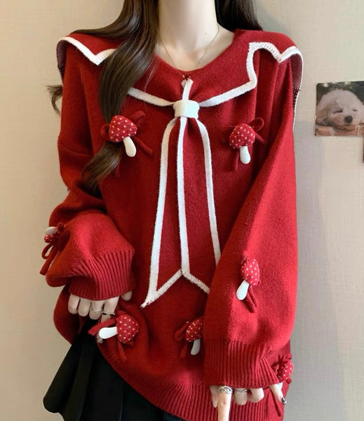 Fashion Red Sweater Coat PN6920