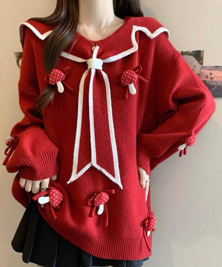 Fashion Red Sweater Coat PN6920