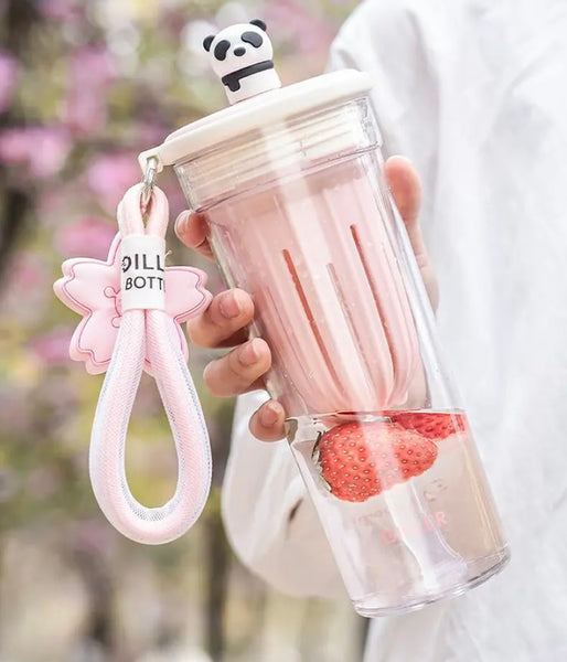 Kawaii Sakura And Panda Water Bottle PN6680