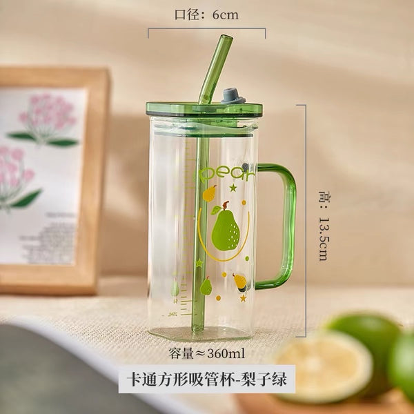 Cute Fruits Glass Water Cups PN6795