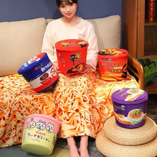 Cute Ramen Pillow And Blanket PN6926