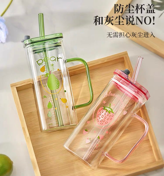 Cute Fruits Glass Water Cups PN6795