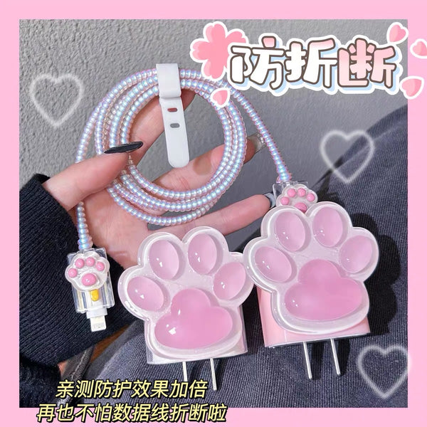 Cute Catpaw Charger Protector Set PN6801