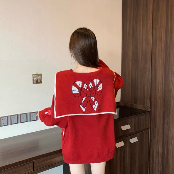 Fashion Red Sweater Coat PN6920