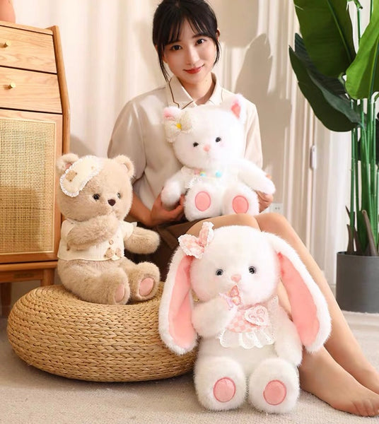 Kawaii Rabbit And Bear Plush Toy PN6822