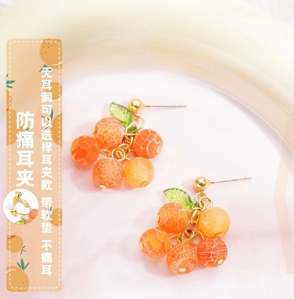 Pretty Orange Earrings/Clips PN6691