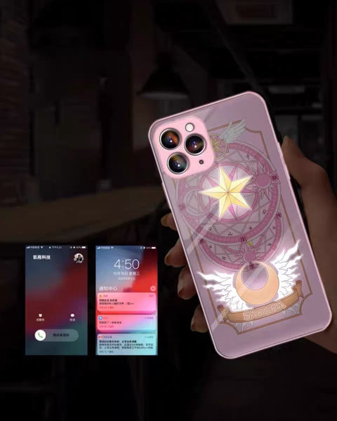 Lighting anime Phone Case for iphone 7p/8plus/X/Xs/XR/Xs max/11/11pro/11pro max/12/12pro/12pro max/12mini/13/13pro/13mini/13pro max/14/14pro/14plus/14pro max/15/15pro/15plus/15pro max PN6697