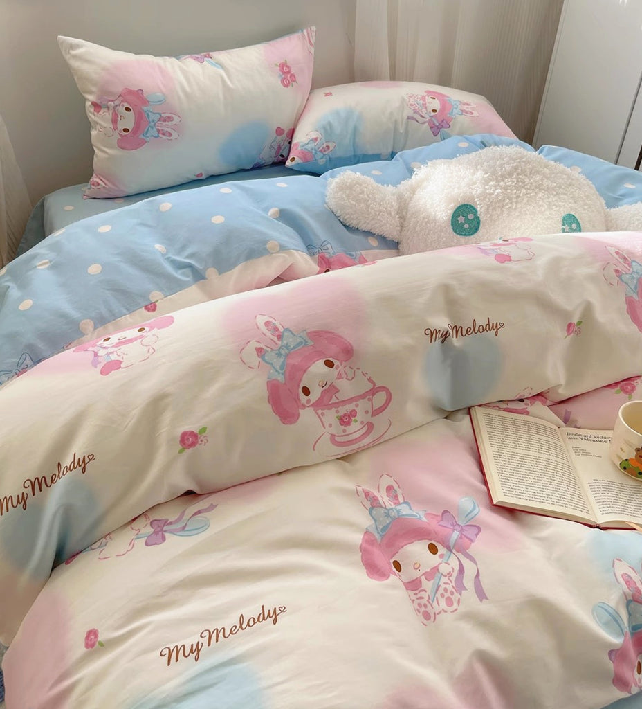 Hamster Anime Duvet Cover Set Cute Bedspread, Kawaii Dorm Bedding with