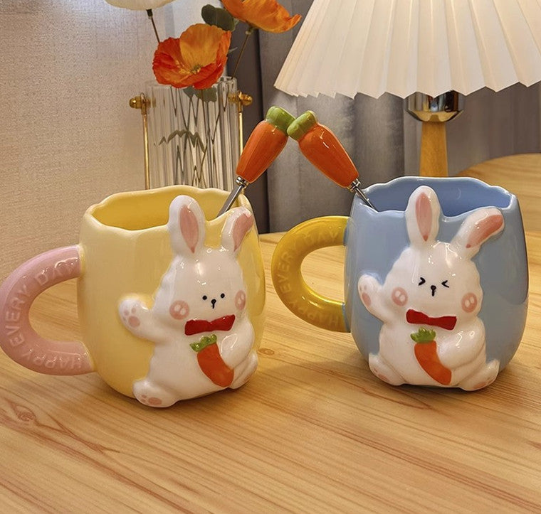 1pc Super Cute Rabbit Designed Ceramic Mug With High Aesthetic And Unique  Ins Style