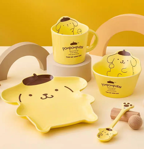 Kawaii Anime Ceramic Cup Bowl And Dish Set PN6066