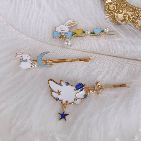 Kawaii Rabbit And Wing Hair Clip PN3520