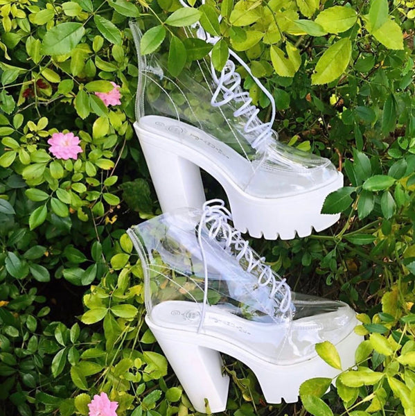 High-heeled Transparent Waterproof Rubber Shoes PN1280