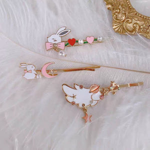 Kawaii Rabbit And Wing Hair Clip PN3520