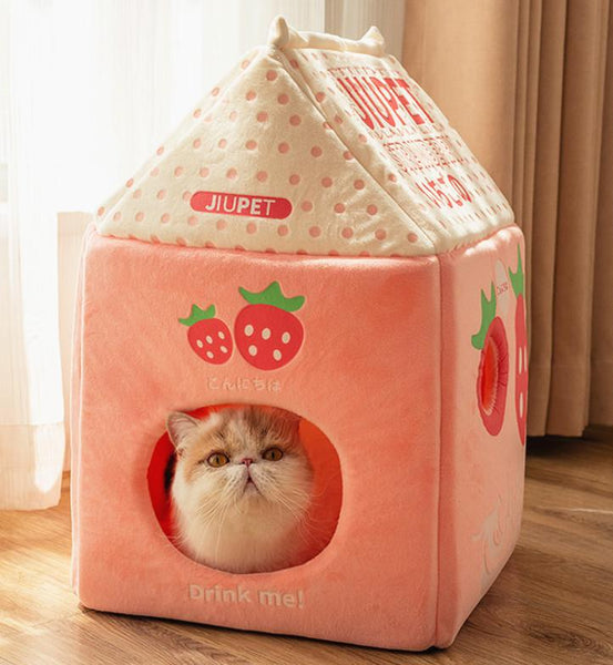 Cute Strawberry And Banana Cat House PN3235