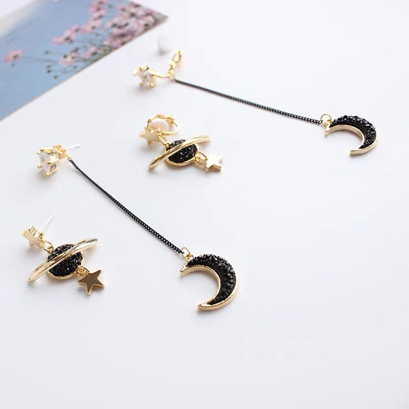 Kawaii Moon And Star Earrings/Clips PN3429 – Pennycrafts
