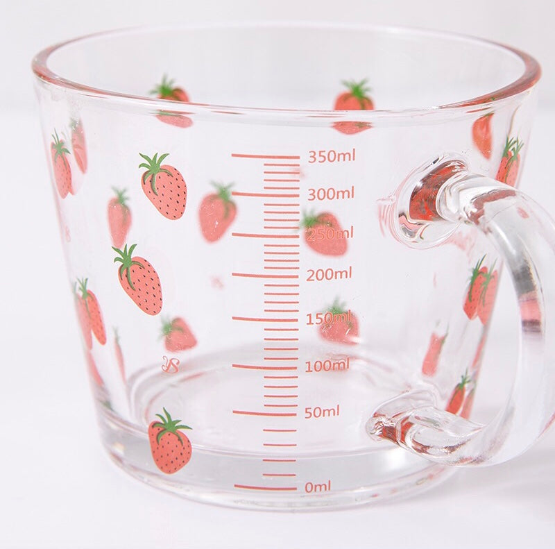 Cute Strawberry Glass Cup JK2837 – Juvkawaii