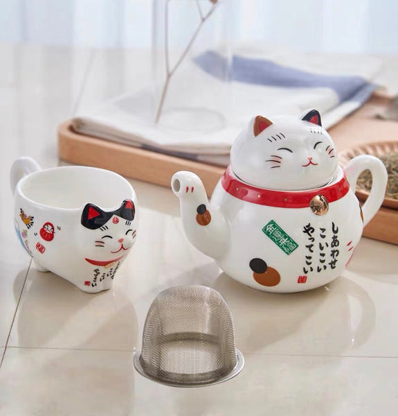 Kawaii Cat Bottle and Teapot PN3612