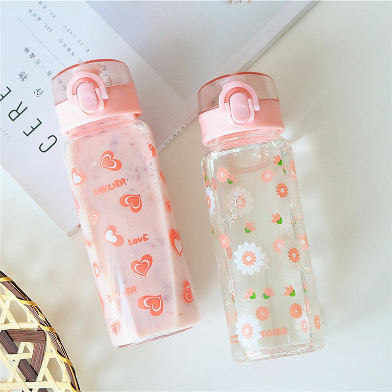 Kawaii Sakura Glass Water Bottle PN1421 – Pennycrafts