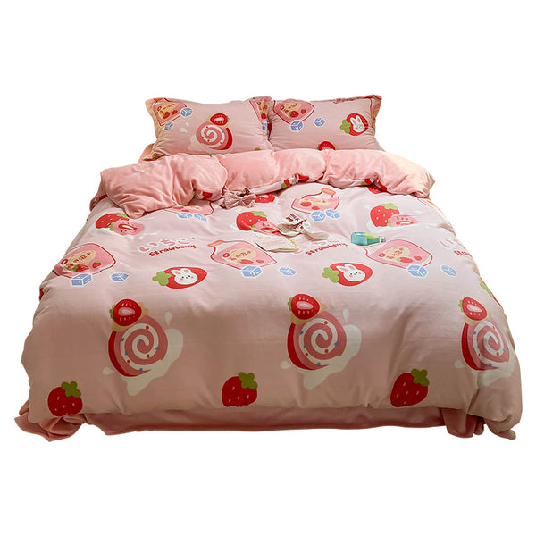 Soft Strawberry Milk Bedding Set PN4947