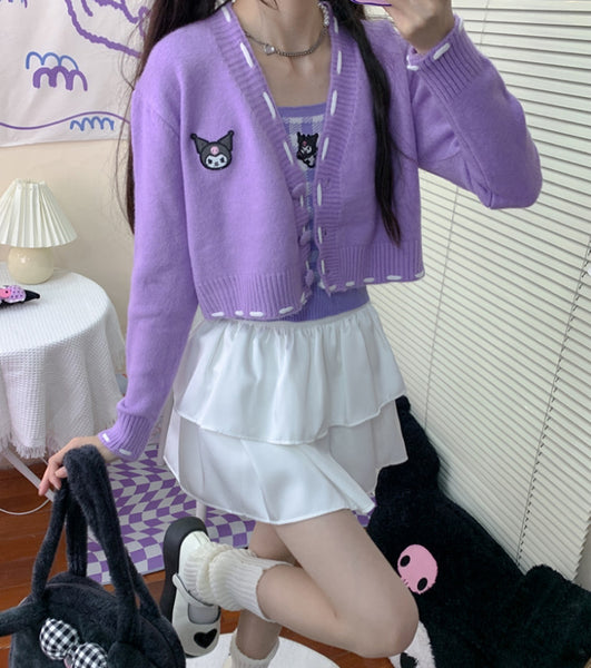 Purple Anime Sweater Coat PN5537