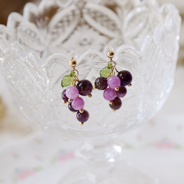 Purple Grapes Earrings/Clips PN3985