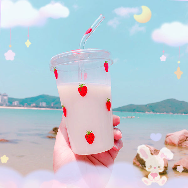 Transparent Strawberry Water Cups PN1132