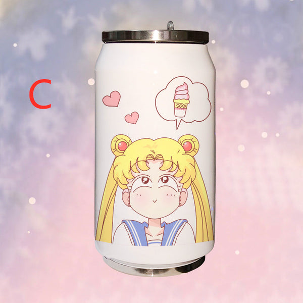 Cute Sailormoon Flip-top Can Vacuum Water Bottle PN1755