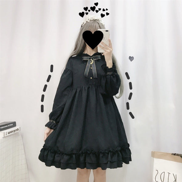 Black Bowtie Moon Dress PN3317