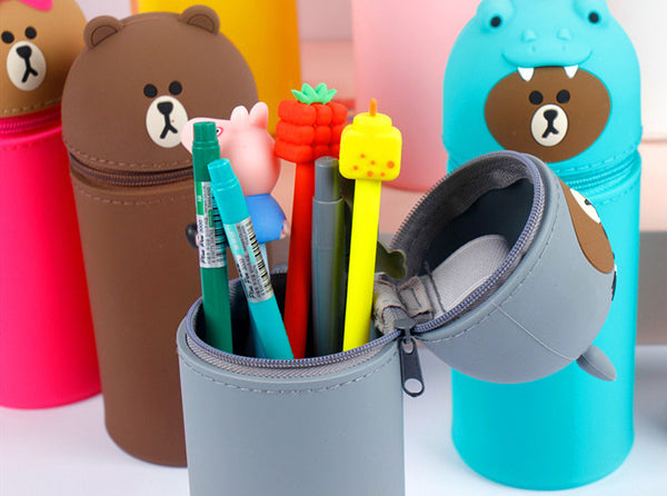 Kawaii Brown Extendable Pencil Bag PN1969