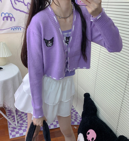 Purple Anime Sweater Coat PN5537