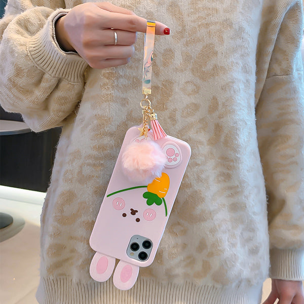 Lovely Rabbit Phone Case for iphone 7/7plus/8/8P/X/XS/XR/XS Max/11/11pro/11pro max/12/12pro/12pro max/12mini PN4666