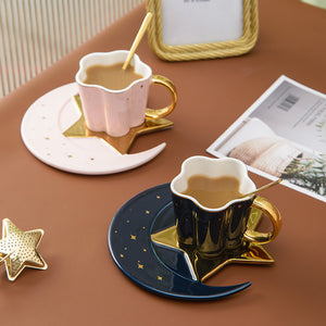 Moon and Stars Ceramic Cup And Dish PN4191