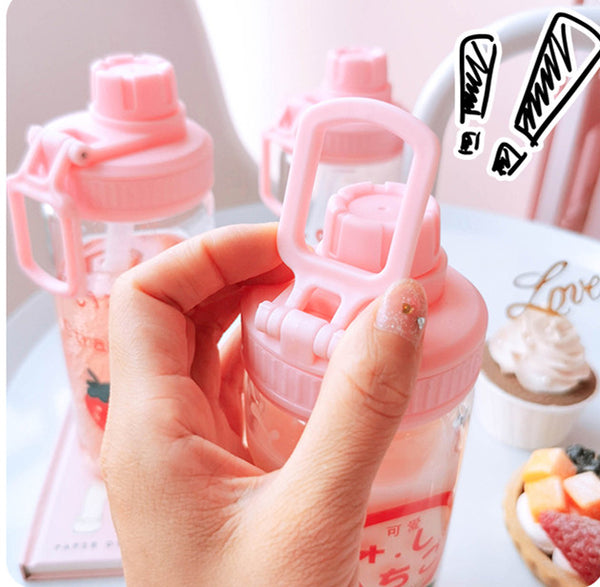 Cute Strawberry Water Glass Bottle PN1403