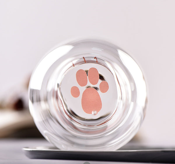 Cute Cat Paw Double Glass Water Cups PN3527